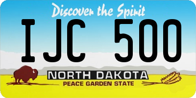 ND license plate IJC500
