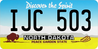ND license plate IJC503