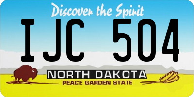 ND license plate IJC504