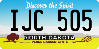 ND license plate IJC505