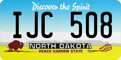 ND license plate IJC508