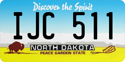 ND license plate IJC511