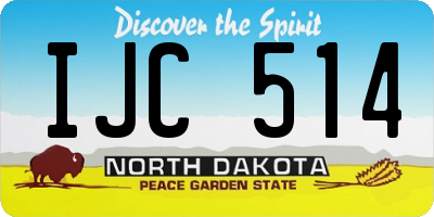 ND license plate IJC514