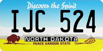 ND license plate IJC524