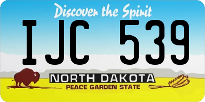 ND license plate IJC539