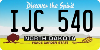 ND license plate IJC540