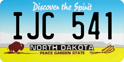 ND license plate IJC541