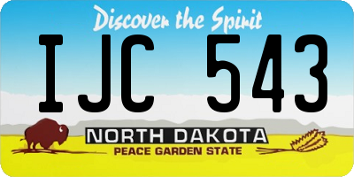 ND license plate IJC543