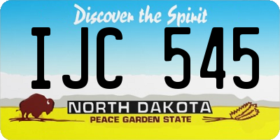ND license plate IJC545
