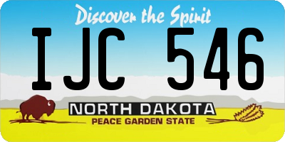 ND license plate IJC546