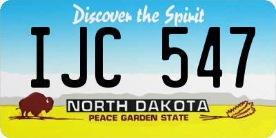 ND license plate IJC547