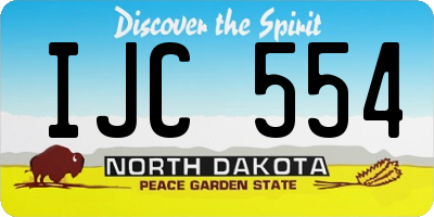 ND license plate IJC554
