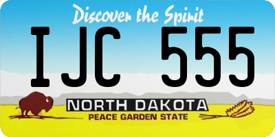 ND license plate IJC555