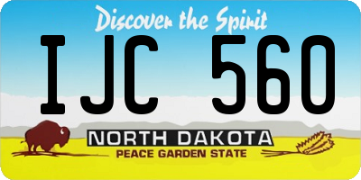 ND license plate IJC560