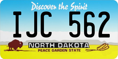 ND license plate IJC562