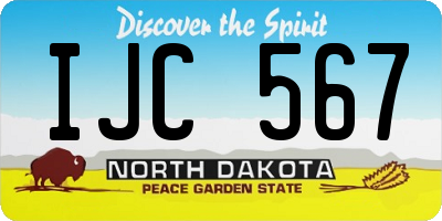 ND license plate IJC567