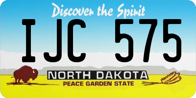 ND license plate IJC575