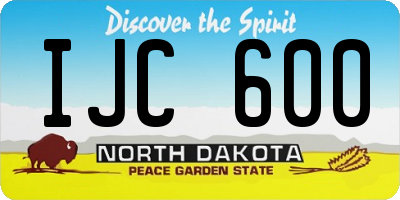 ND license plate IJC600