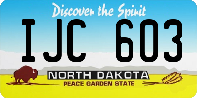 ND license plate IJC603