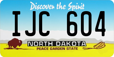 ND license plate IJC604