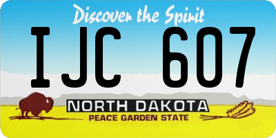 ND license plate IJC607
