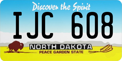 ND license plate IJC608