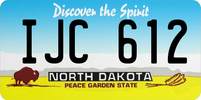 ND license plate IJC612
