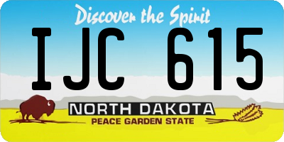 ND license plate IJC615