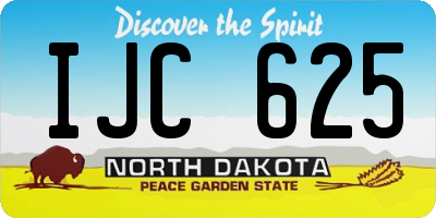 ND license plate IJC625