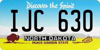 ND license plate IJC630