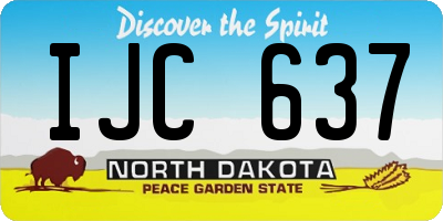 ND license plate IJC637