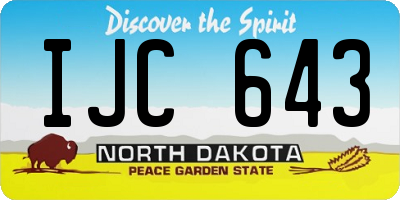 ND license plate IJC643