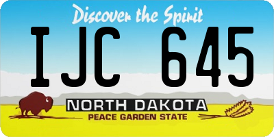 ND license plate IJC645