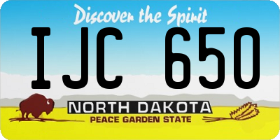 ND license plate IJC650