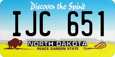 ND license plate IJC651