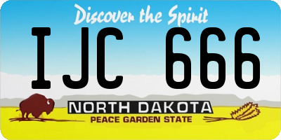 ND license plate IJC666