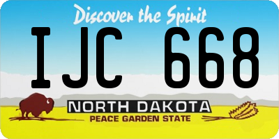ND license plate IJC668