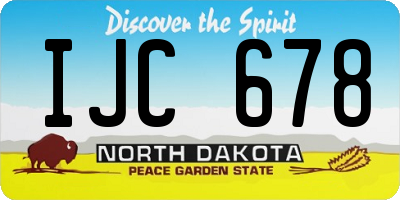 ND license plate IJC678