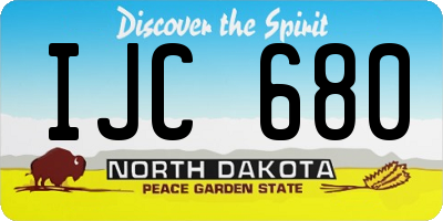 ND license plate IJC680