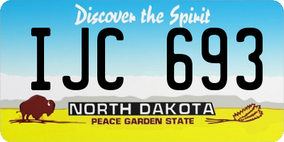 ND license plate IJC693