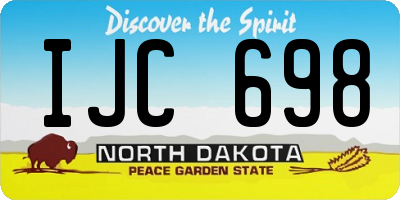 ND license plate IJC698