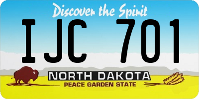 ND license plate IJC701