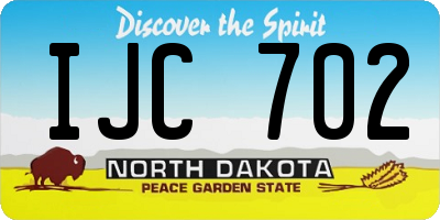 ND license plate IJC702