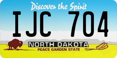 ND license plate IJC704