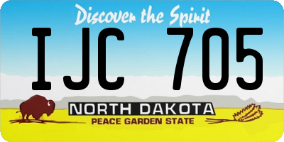 ND license plate IJC705