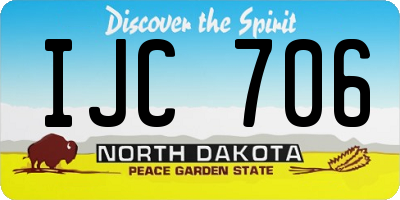 ND license plate IJC706