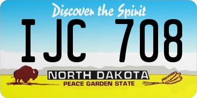ND license plate IJC708