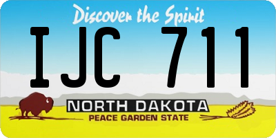 ND license plate IJC711