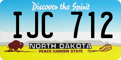 ND license plate IJC712