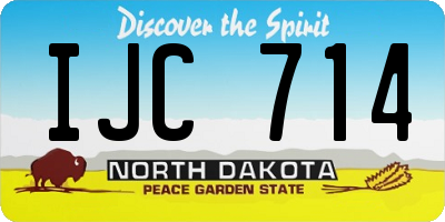 ND license plate IJC714